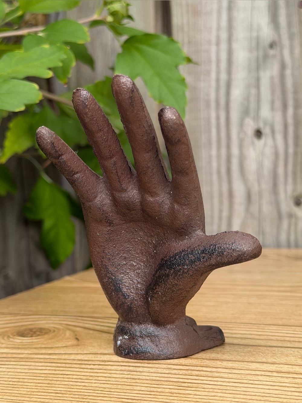 Heavy Cast Iron Hand Rustic Brown Finish Wall Hook For Keys, Jewelry, Etc.